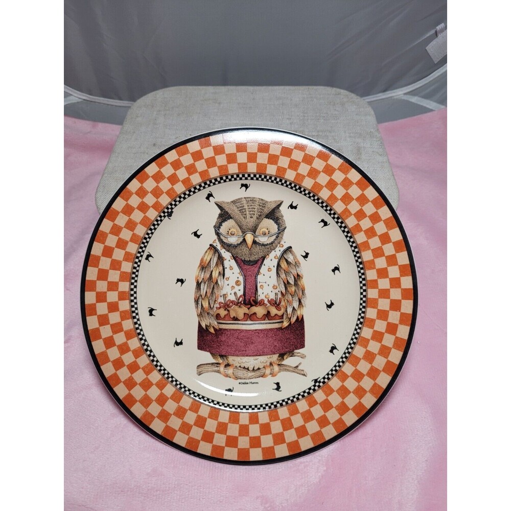 2000 Halloween Owl Debbie Mumm Salad Plate 8" Owl Sakura New